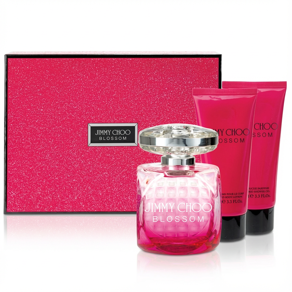 JIMMY CHOO_SET WOMEN PINK 3 PCS 100ML / 7.5ML TRAVEL / SHOWER GEL 100ML L