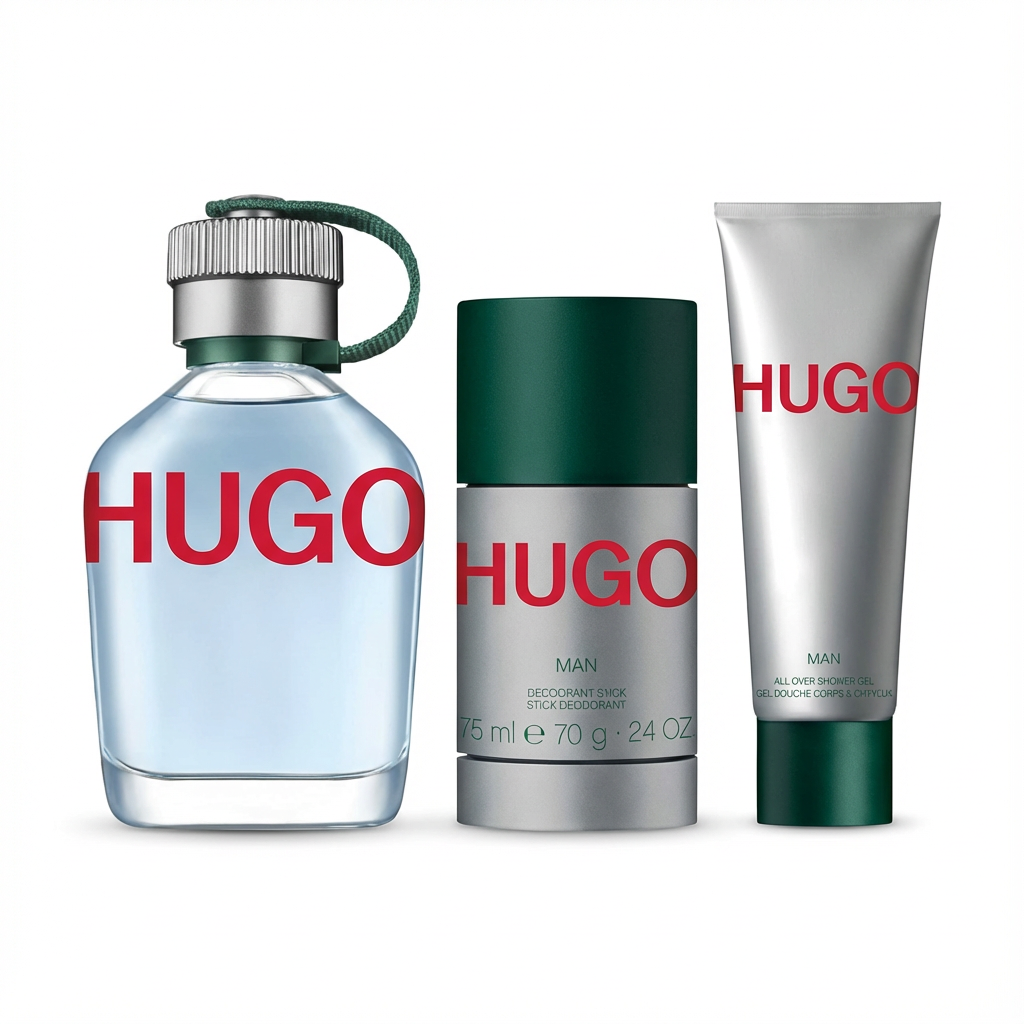 HUGO BOSS_SET HUGO MAN GREEN 3 PCS 4.2 EDT / 75 ML DEODORANT STICK / 50 ML SHOWER GEL M