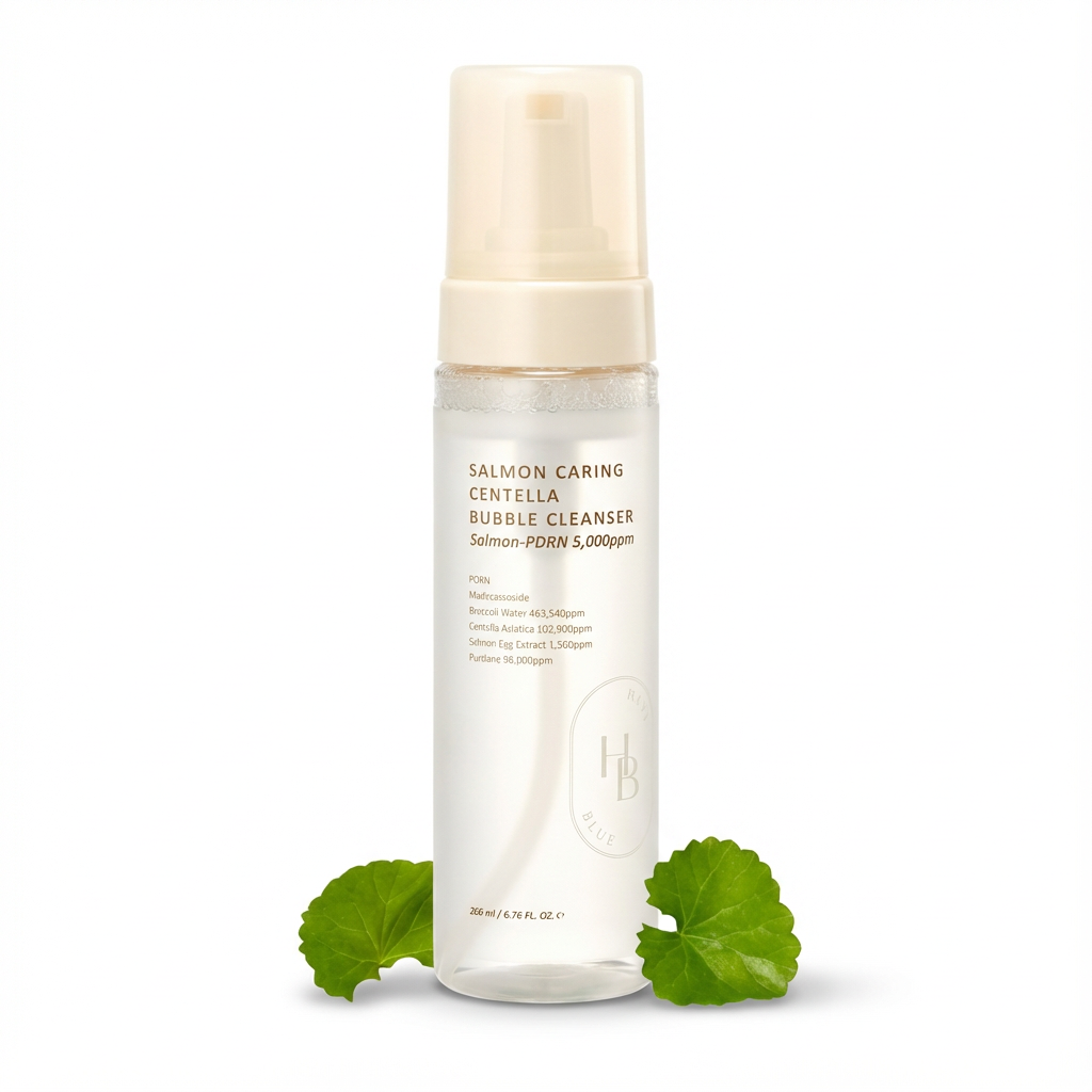 HEVEBLUE_SALMON CARING CENTELLA BUBBLE CLEANSER 200ML