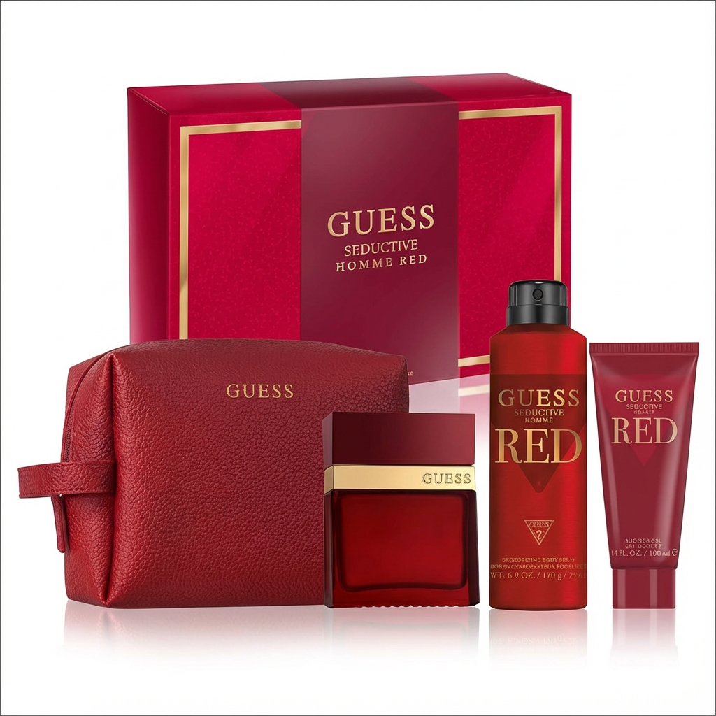 GUESS_SET GUESS SEDUCTIVE HOMME RED 4PC 3.4 EDT + DEODORANT 226 ML + SHOWER GEL + BAG M