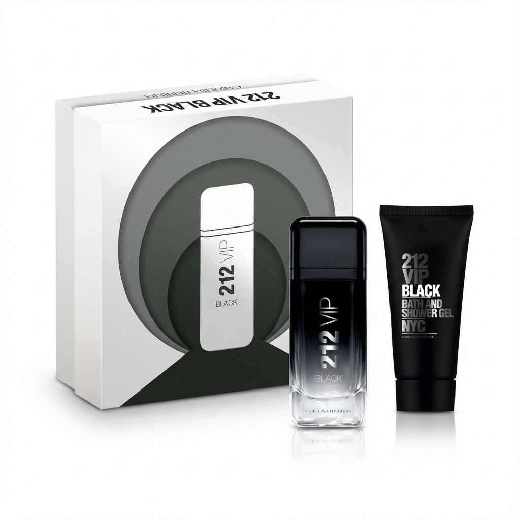 CAROLINA HERRERA_SET 212 VIP BLACK 2 PCS 3.4 EDP+ 100ML BODY LOTION M