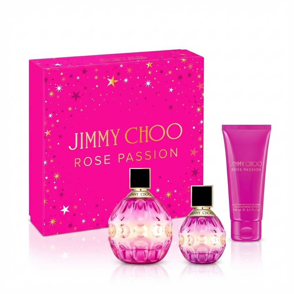 JIMMY CHOO_SET ROSE PASSION 3 PCS 100ML / 7.5ML TRAVEL / SHOWER GEL 100ML L