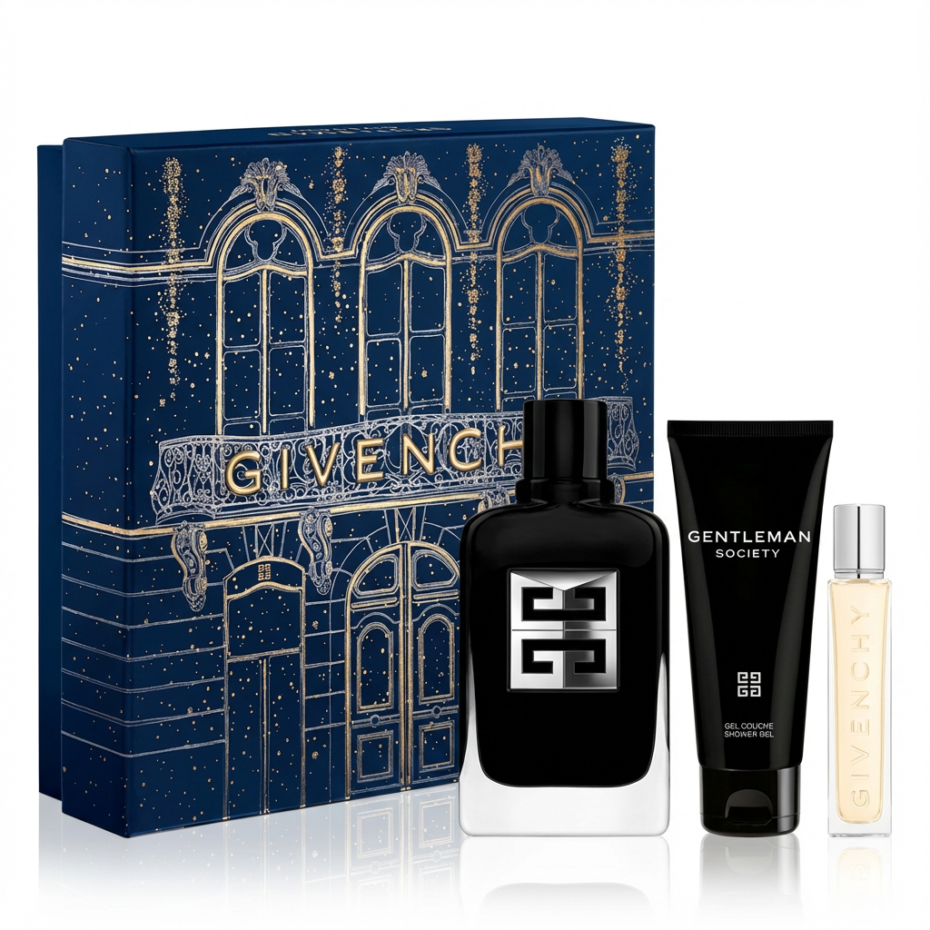 GIVENCHY_ SOCIETY GENTLEMAN SET 3 PIEZAS GEL DE DUCHA TRAVEL 12.50 100 ML EAUN DE PARFUM