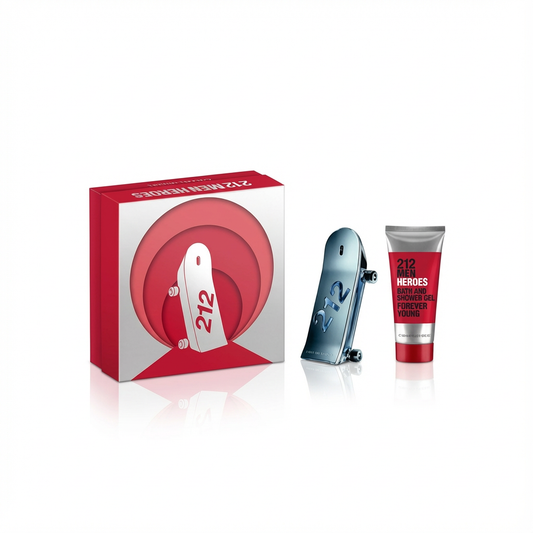 CAROLINA HERRERA_SET 212 HEROES 2 PCS 90ML EDT / 100 ML SHOWER GEL M