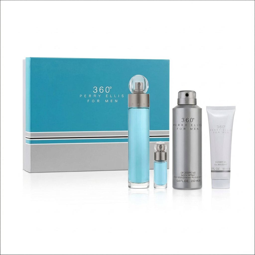 PERRY ELLIS_SET 360 FOR MEN 4 PCS 3.4 EDT M