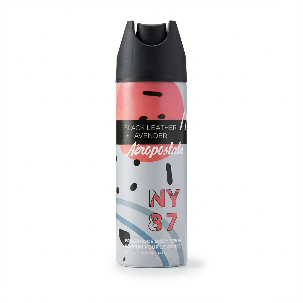AEROPOSTALE_BODY SPRAY BLACK LEATHER & LAVENDER 5.0 OZ