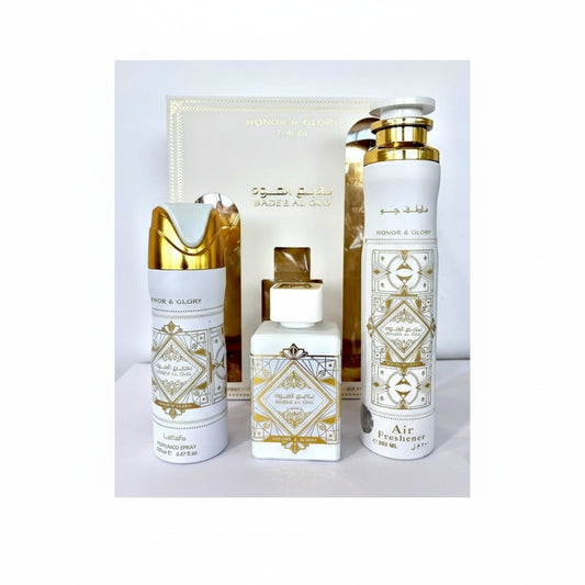 LATTAFA_LATTAFA BADEE AL OUD HONOR & GLORY 3.4 EDP M+ 6.8 DEO SPRAY+ 10.0 AIR FRESHENER   (131246) - Emirates